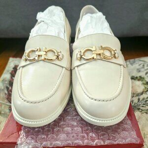Salvatore Ferragamo Loafers – Magnolia Nappa Leather ((cream / off-white) – New